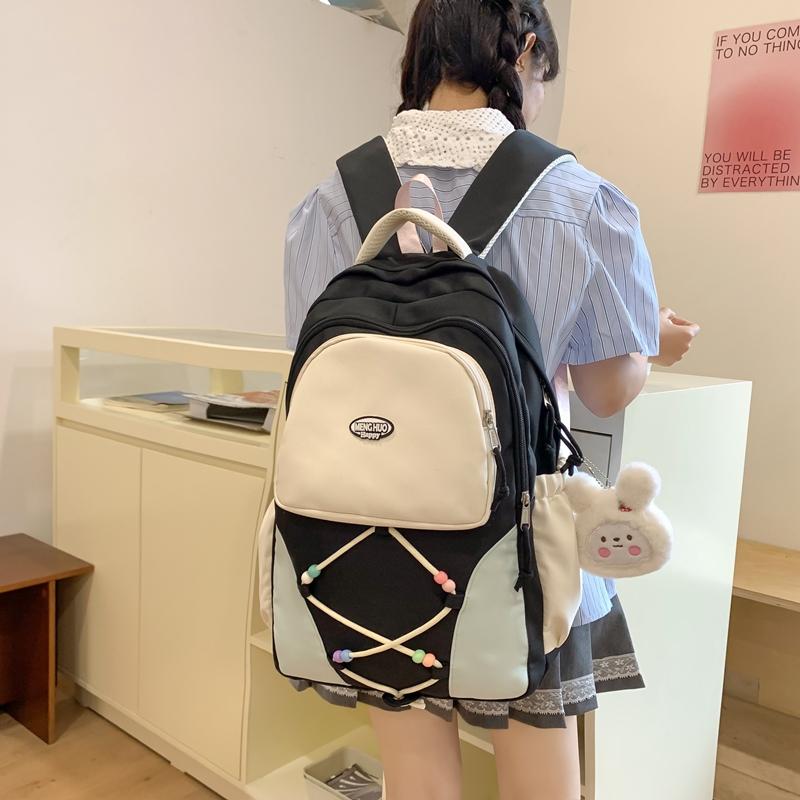 Женская школьная сумка с цветными блоками — фото 6