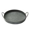 Iron Art Double Handles Decorate Deep Storage Tray Bar Restaurant Coffee Shop Serving Plate Metal Retro Style Photography Props