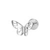 Hot Sale Body Jewelry: Titanium Labret Flatback Tragus Earring Stud Internal Thread Zircon Rings