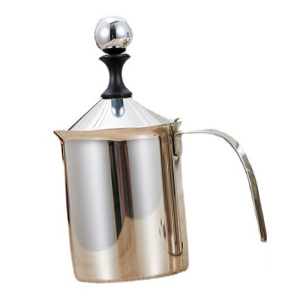Manual Milk Frother Fine Foaming Ergonomic Handle Stainless Steel Coffee Milk Frother for Home Use