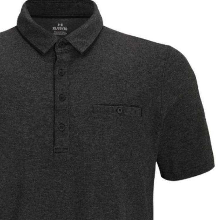 Under Armour Solid Color Casual Pullover Short Sleeve Polo Shirt Men Tops Black 1377363-001