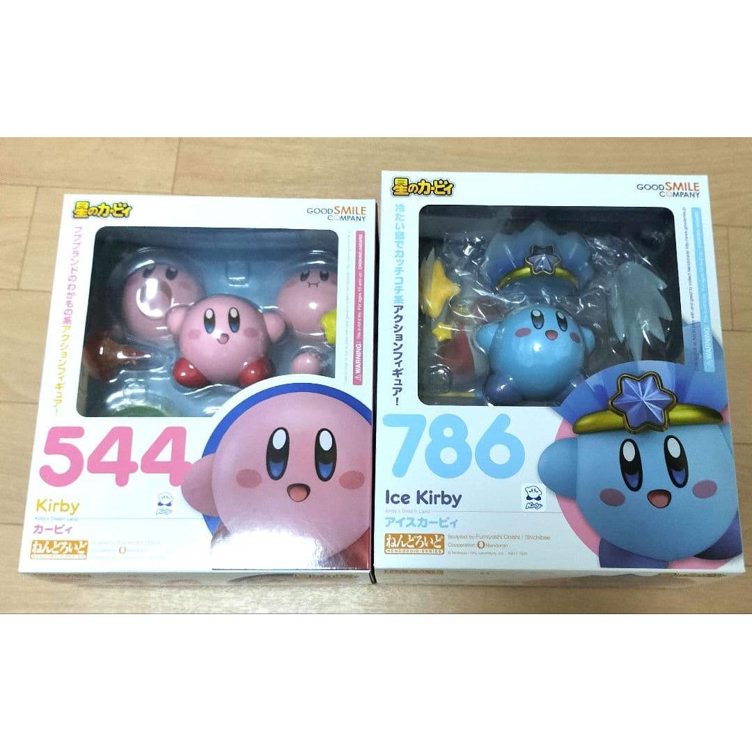 Б/у Nendoroid «Кирби из Звезд + Ледяной Кирби + Неуязвимая Конфета» набор из 2 шт.