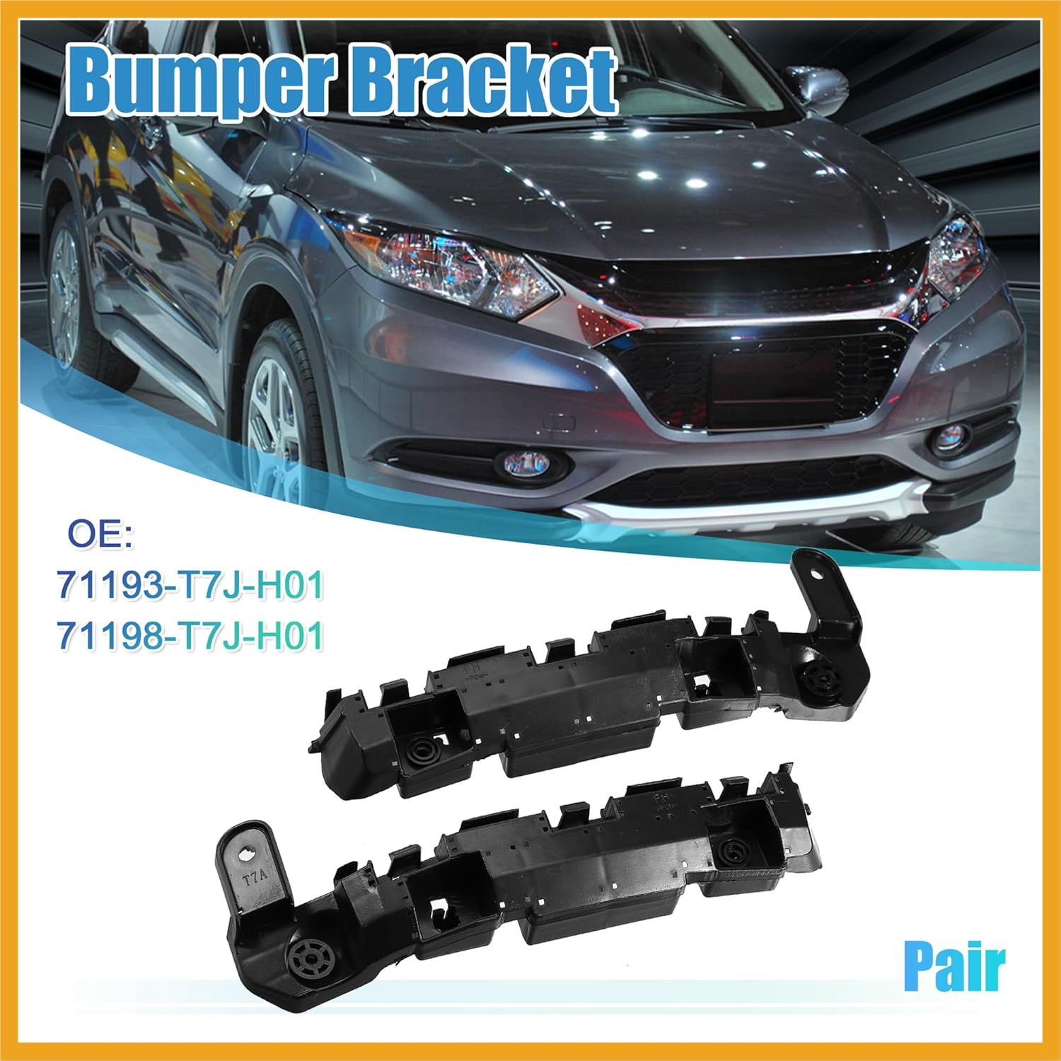 1 Pair Left Right Side Car Front Bumper Mounting Support Bracket for Honda HRV 2016-2021 Replacement