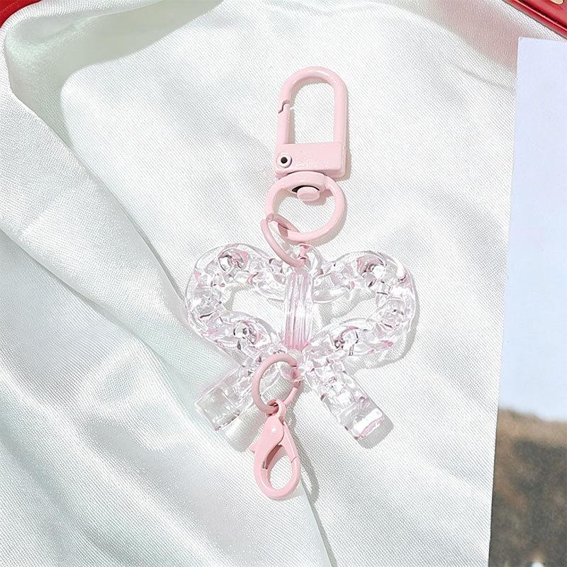 Summer Dopamine Transparent Bow Acrylic Keychains for Girls' Bags - DIY Charms & Accessories Gifts