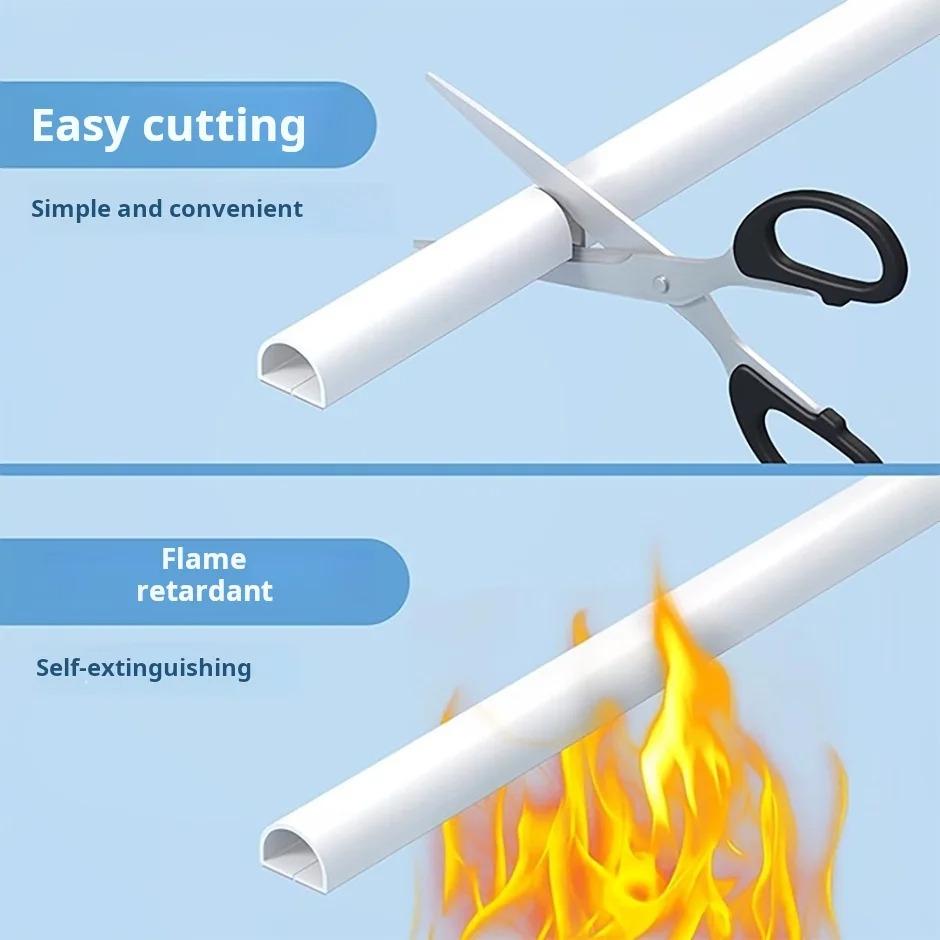 1PC 1m/2m/3meters Cable Protector Self-Adhesive PVC Wire Protection Strip Insulation Cord Protection Cover Wear Resistant Preven