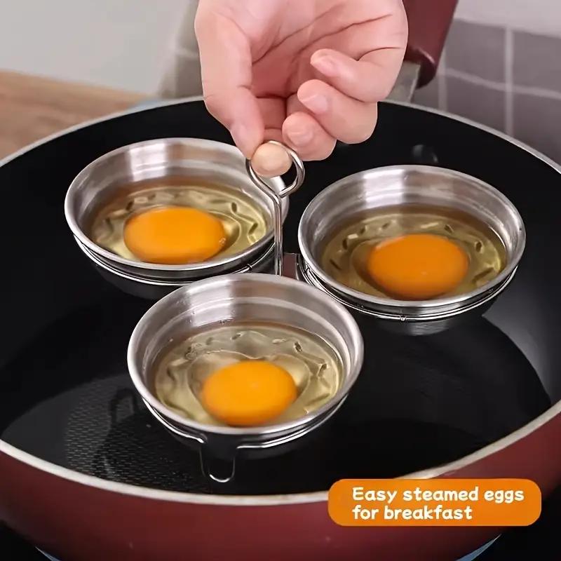 New Stainless Steel Steamed Egg Mold Egg Poached Egg Boiled Egg Artifact Steaming Plate Love Kitchen Heart-shaped Poached Egg
