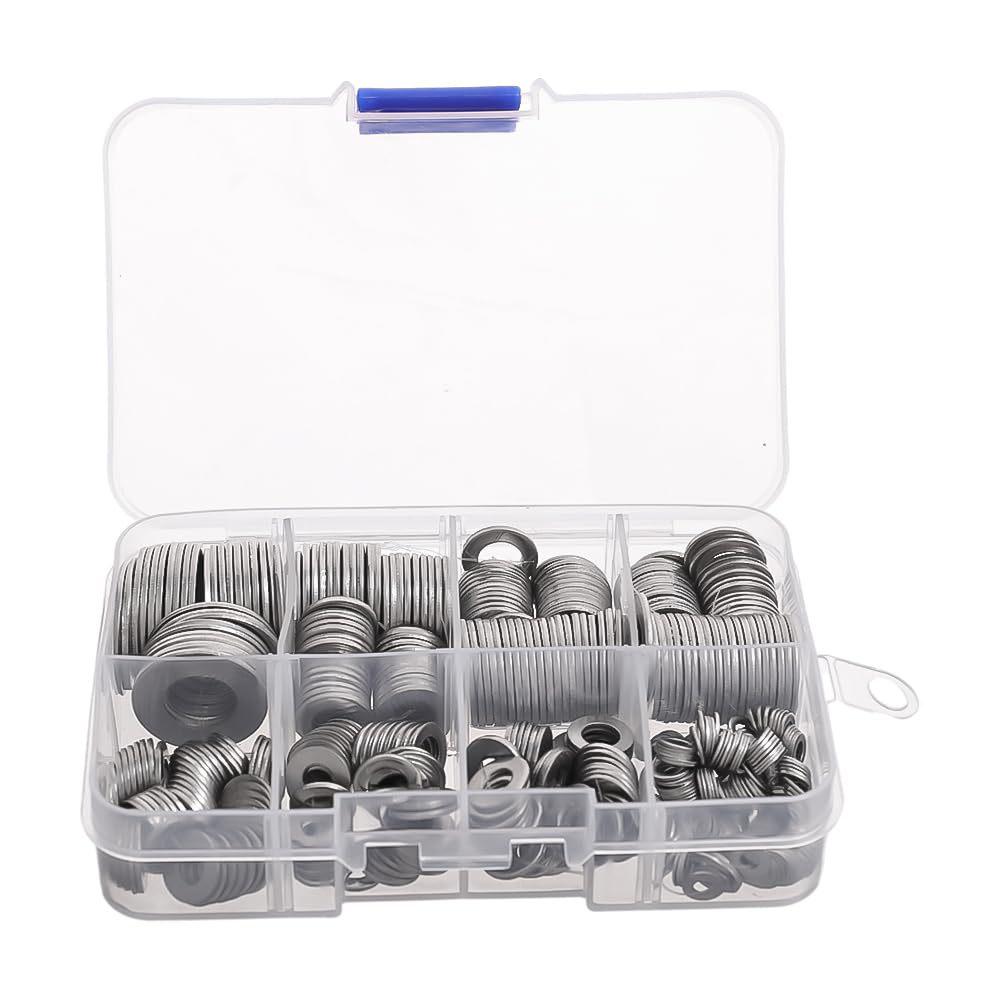 180-Piece Stainless Steel Flat Washers for DIY, Sealing, and Repairs