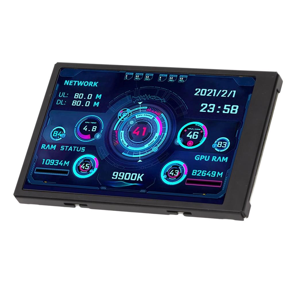 3.5 Inch IPS USB Mini Screen CPU RAM HDD Data Temperature Display 360 Degree Rotation Type C Sub Screen for Computer
