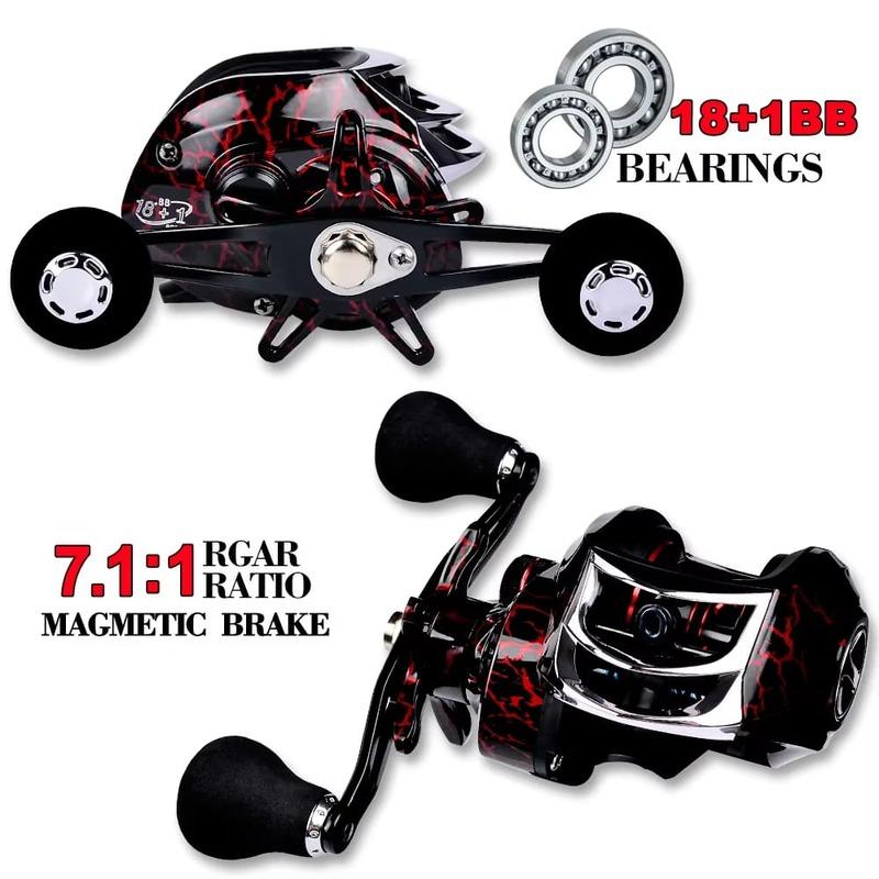 New Bait Fishing Reel 18+1 Axis Fishing Reel 7:1:1 High Speed Ratio Light Weight Maximum Drag 7 Kg Bait Fishing Reel Casting Reel Fishing Gear
