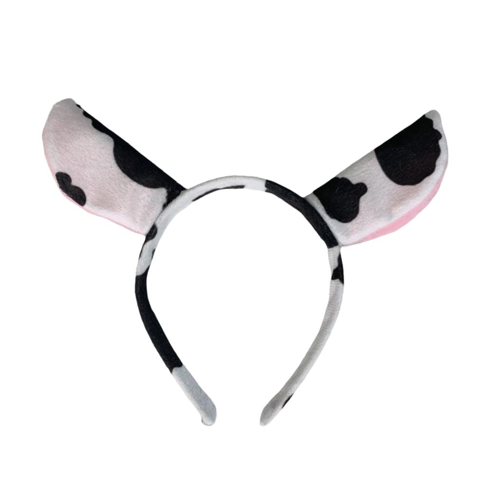 Hair-Pressing Animal Ears Hair Hoop Polyester Dairy Cow Hairband Halloween Carnival
