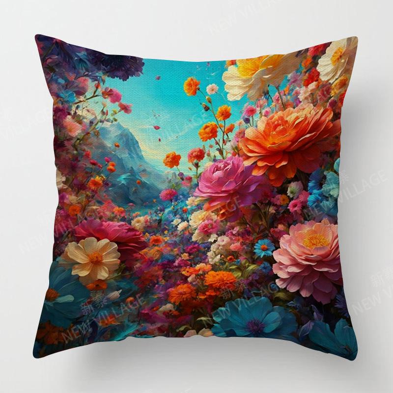 Scandinavian Plant Print Pillow Cover Living Room Sofa Cushion Cover Modern Simple Ins Style Home Decoration 40x40cm