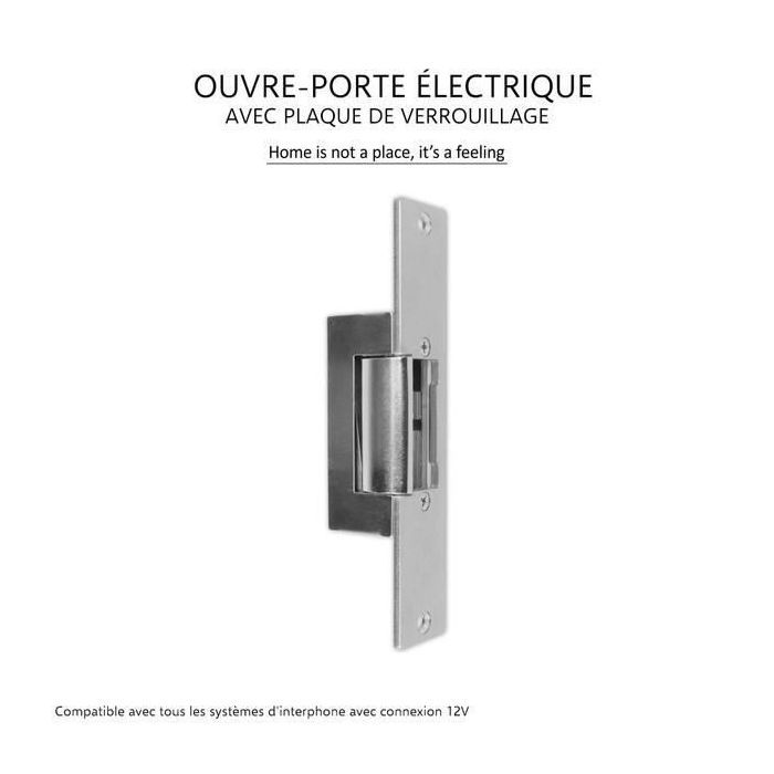 Ouvre-porte électrique avec clavier - elro dl6000p - 12v - acier inoxydable - gris