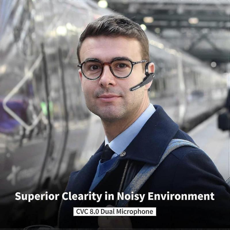 Bluetooth Headset For Cell Phone, V5.1 Bluetooth Wireless Earpiece Headset With Cvc 8.0 Noise Canceling Microphone For Driving/business/office, Compat