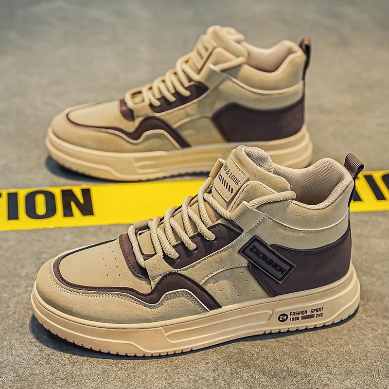 

2024 Ретро Повседневная Обувь Высокие Мужские Вулканизированные Кроссовки Для Бордбординга Кроссовки На Платформе Мужские Удобные Уличные Спортивные Теннисные Кроссовки 39 коричневый