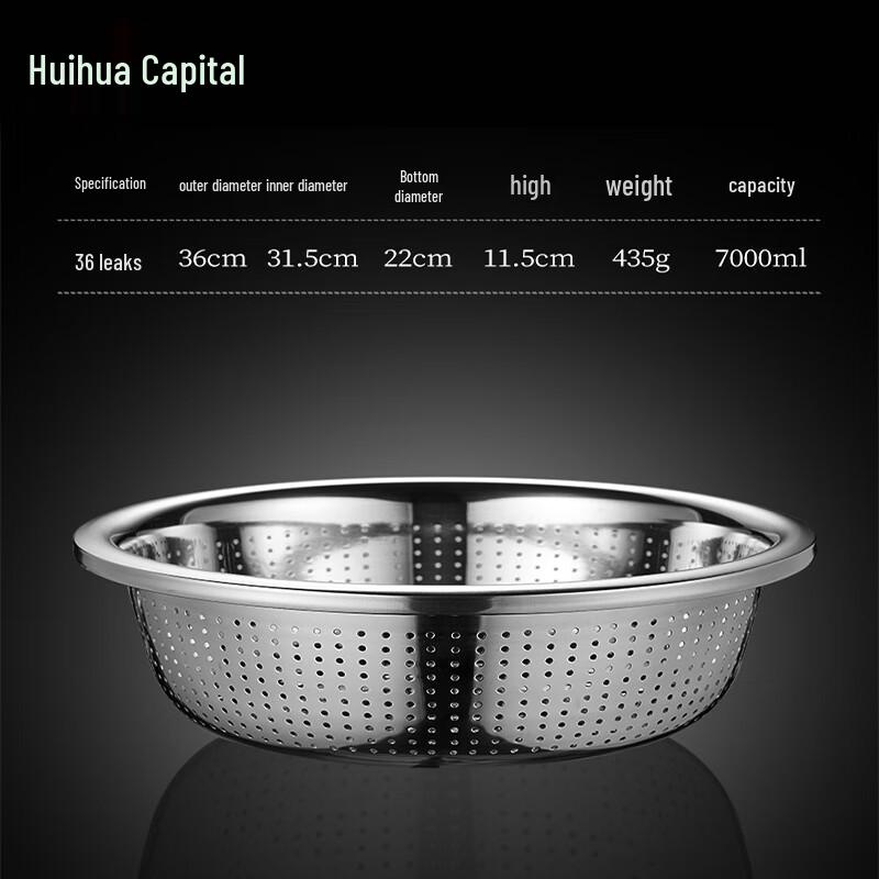 HUIHUADU 304 Stainless Steel Drain Basin & Rice Sieve