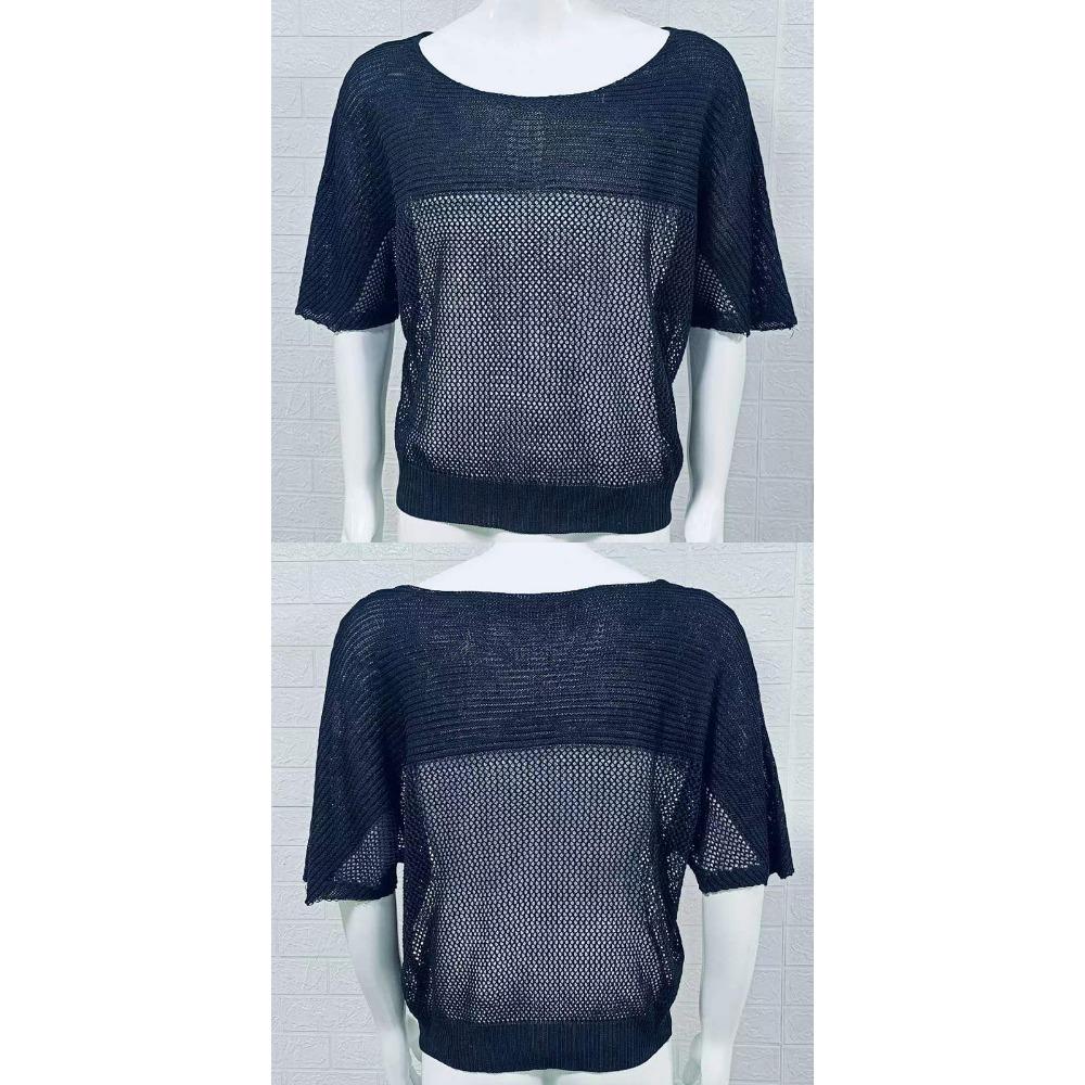 Thin Hollow Out Knitted Shirt for Men Round Neck Short Sleeved Pullover Top Summer Slim Fit Men's Clothing