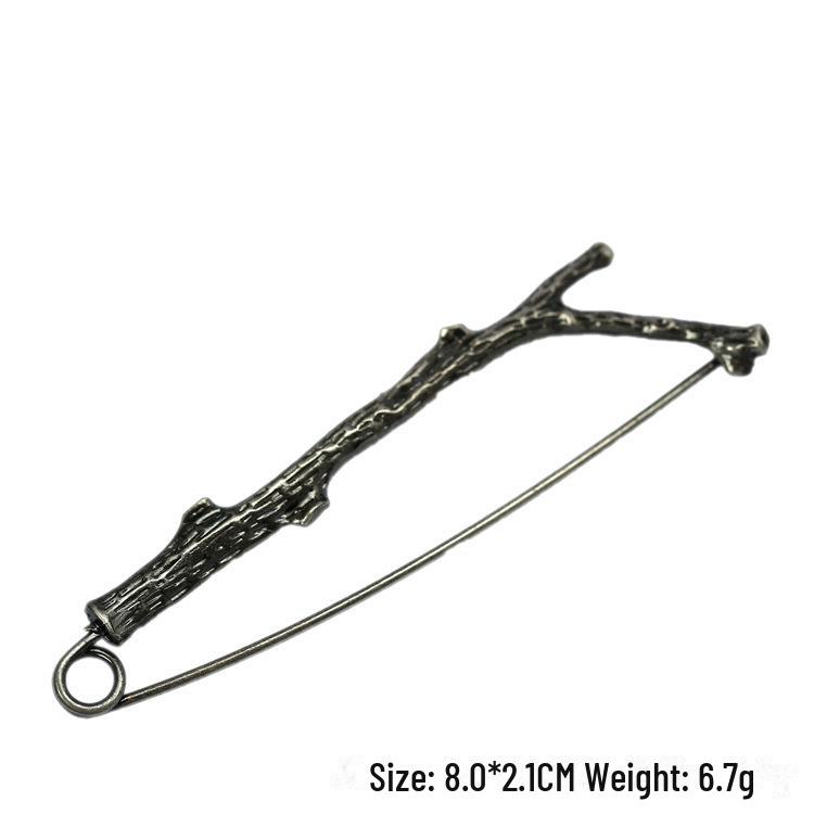 "Broșă Pin Pasăre Retro din Aliaj, Ramură de Bambus, pentru Cardigane de Damă"