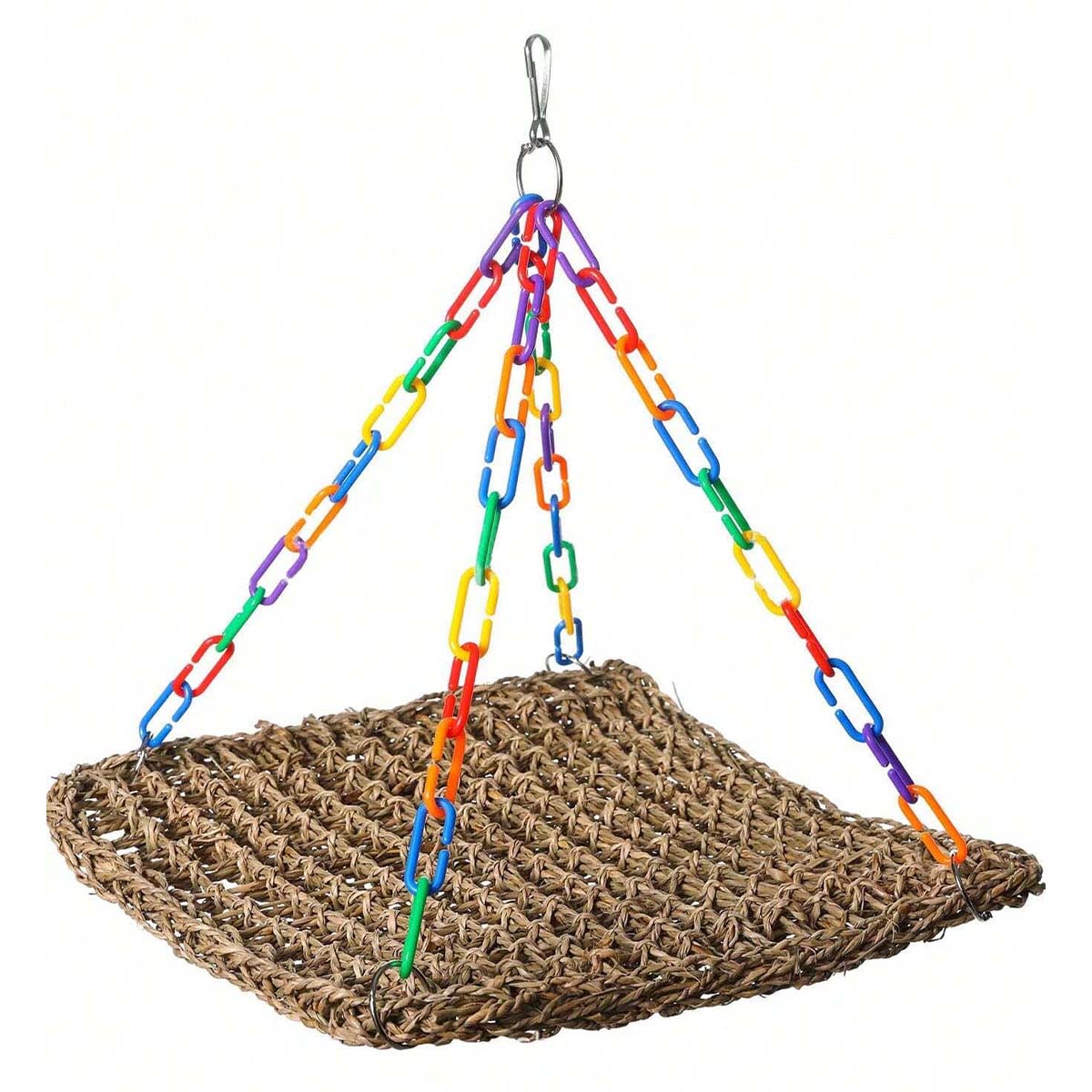

Плетеной птичий гамак Плетеный травяной птичий гамак Игрушка Регулируемая цепь Кольцо Удобная качающаяся игрушка Птичьи аксессуары Для попугая и птицы