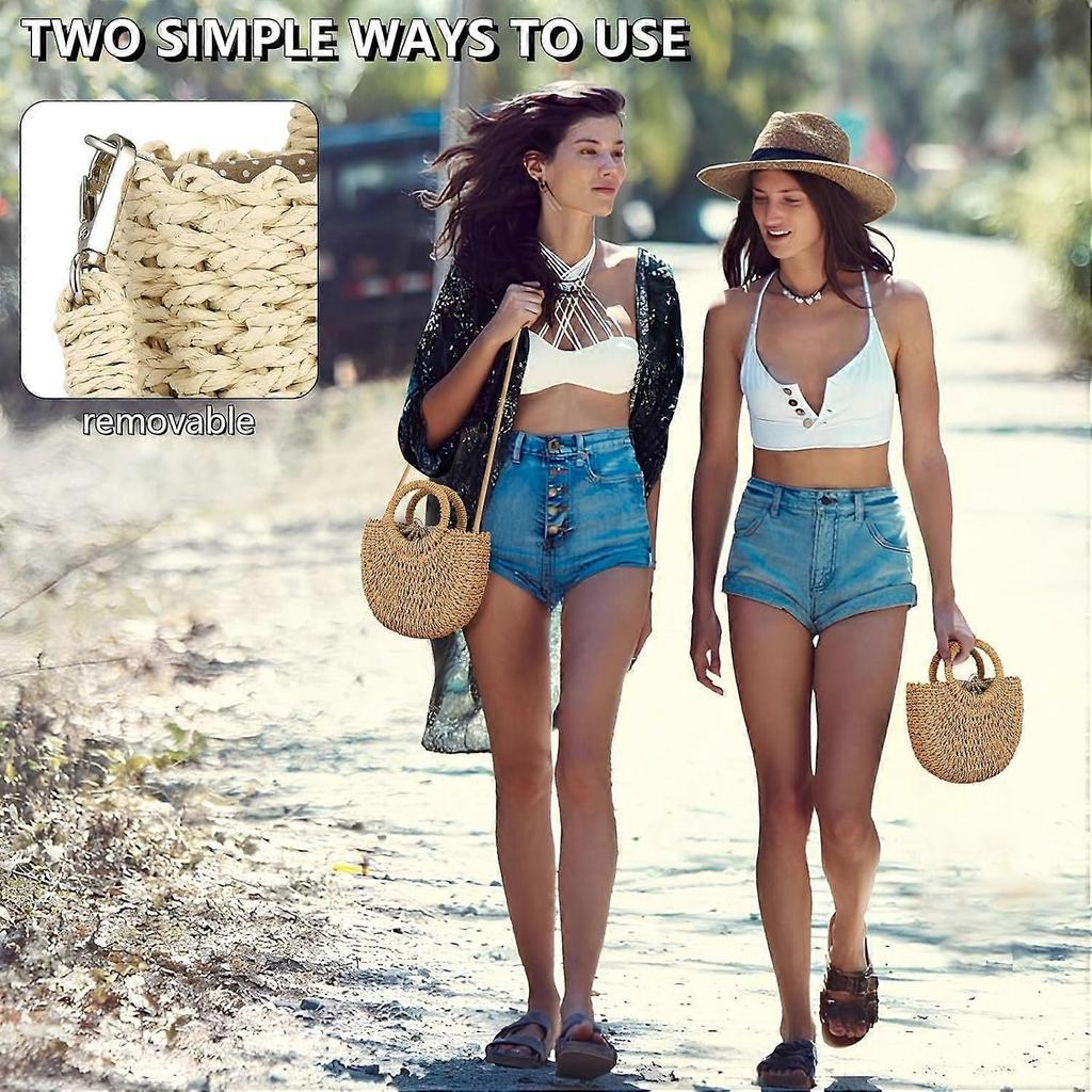 Straw Hobo Bags for Women Small Crossbody Bag Beach Purse Weave Shoulder Handbag Rattan