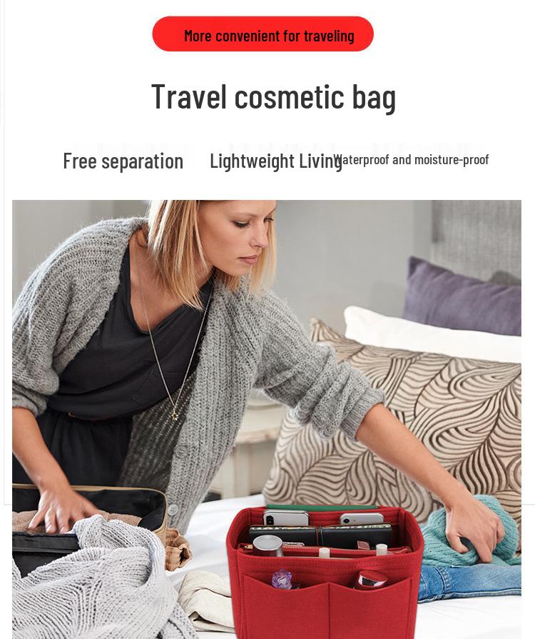 Women's Cross-Body Felt Makeup & Storage Bag