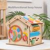 Sides Kids Six Wooden Busy House Educational Toy With Cognitive Learning Gift