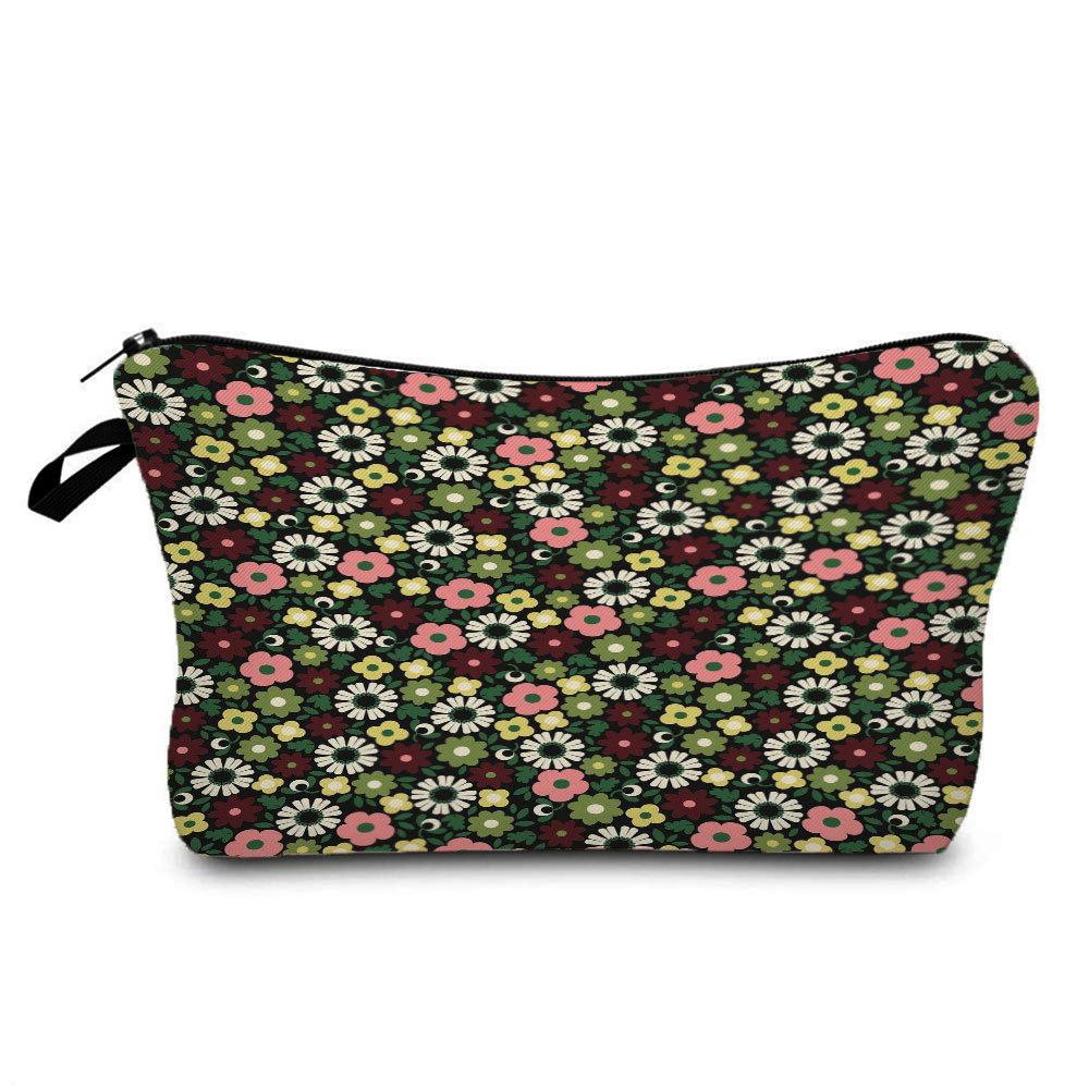 Women Flower Print Cosmetic Bag Toiletries Organize Travel Storage Case 6680