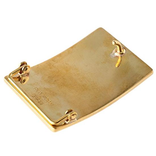 Mosazná desková přezka Ručně vyráběná Vyrobeno v Japonsku Stárnoucí mosaz Biker opasek [REDMOON] SBB-30 Pánský Dámský M...