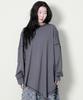 Deumakeu Oversized Asymmetrical Long Sleeve T-Shirt Charcoal