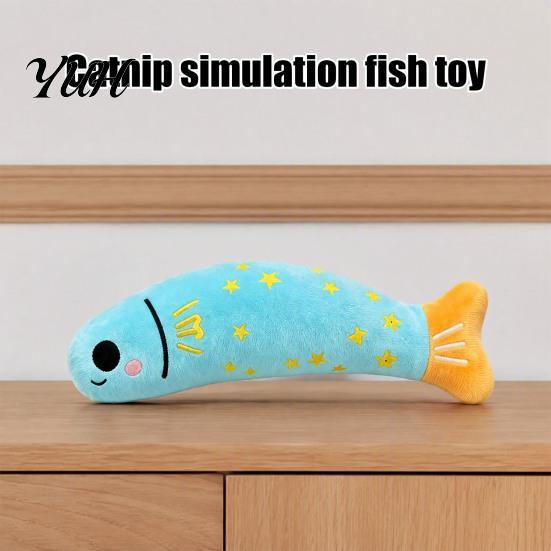 Bite Resistant Cat Fish Catnip Toy, Squeaky Linen Chew Safe Zipperless Kicker Kitten Toy for Indoor Cats Biting Kicking Boredom Relief Realistic Shape