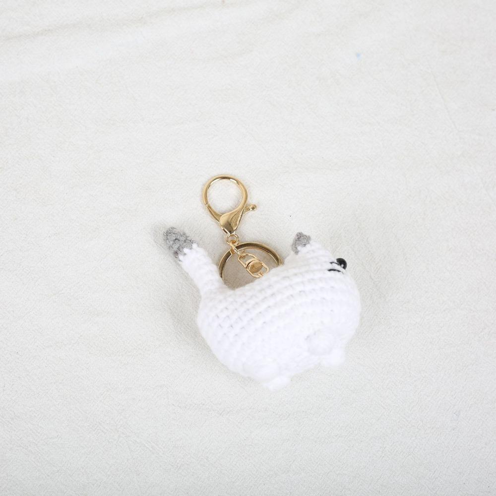 Multi-color Crochet Kitten Keyrings Cartoon Knitted Cat Keychain Cat Crochet Keychain Gift