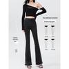 Women's High Waist Black Flare Jeans with Frayed Edge, Spring 2025 Collection