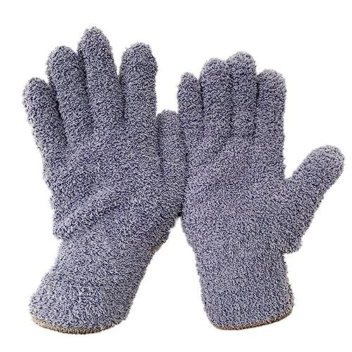 XSAJU Car Wash Gloves, Set of 2, Microfiber Cleaning Gloves, for Cleaning the Interior of the Car, Wiping Windows, Dusting, Cleaning Gloves (Gray