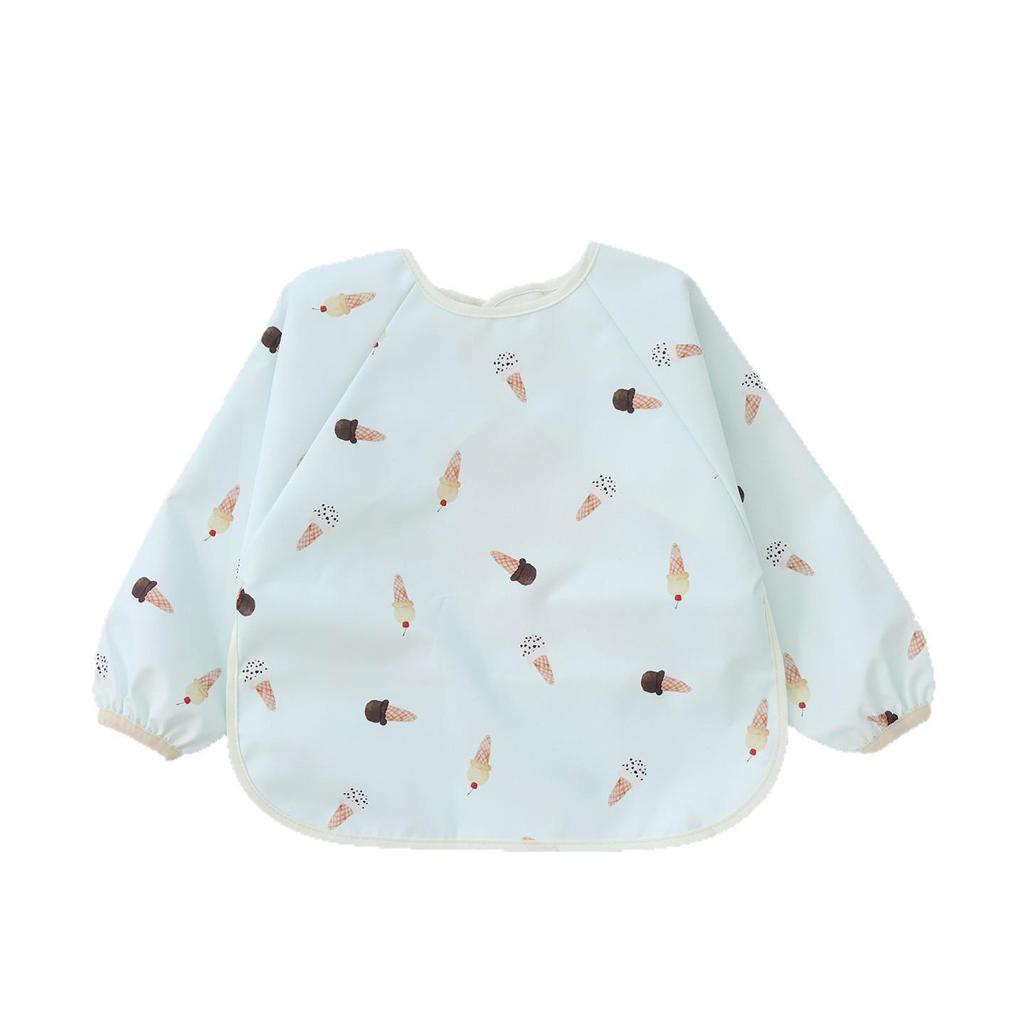 A-Class Waterproof Baby Eating Smock: Stain-Resistant Long-Sleeve Bib with Back-Button for All Seasons.
