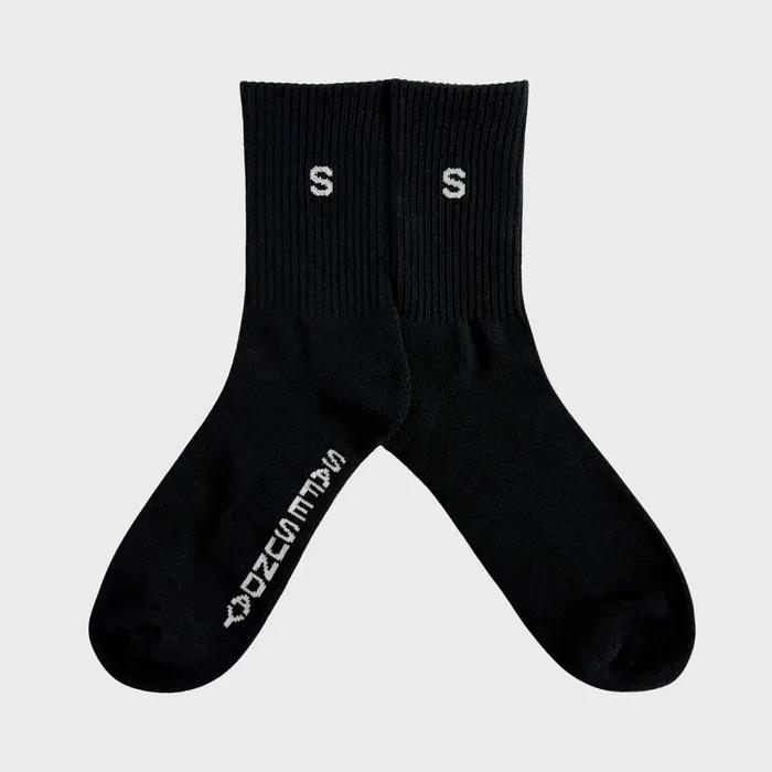 Safe Sunday Initial Socks (Black)