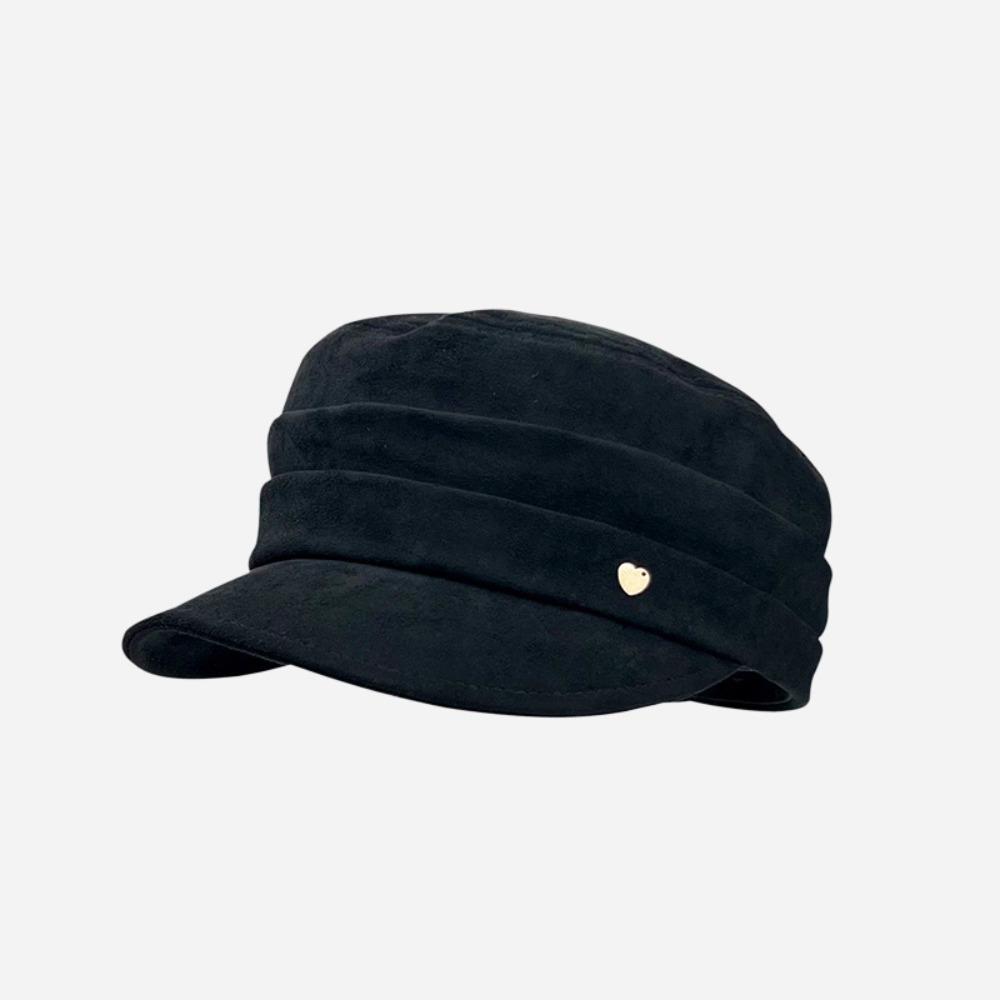 Chamois Flat Cap Flattop Retro Painter Hat Fashion Suede Equestrian Hat  Girl чёрный