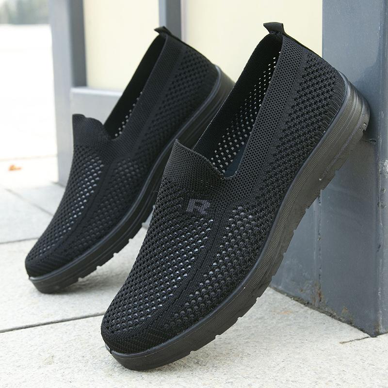 

Лето 2025 Новые Классические Мужские Кроссовки Сетчатые Дышащие Повседневные Туфли Ультралегкие Мягкая Подошва Спортивные Беговые Кроссовки 44 чёрный