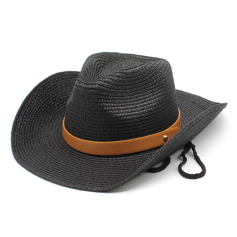 Tibetan Western Cowboy Hat Men And Women Beach Hat Sun Protection Big Edge Hat Summer 9Cm Brim Sunshade Straw Hat