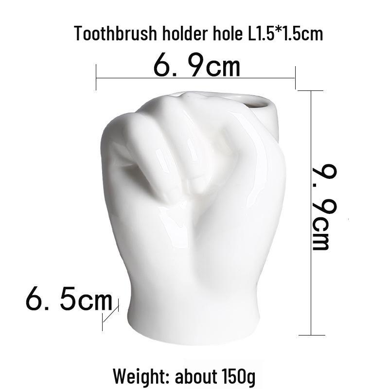 Ceramic Toothbrush Holder - Creative Cute Hand Ornament for Home Décor