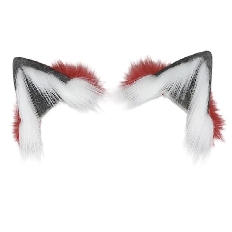 Realistic Wolf Ear Headbands Carnivals Party Plush Headpiece Movie Enthusiasts Party Role Play Animes Makeup Hairband