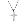 SN266 Hip Hop Cross Pendant Necklace with Crystal & Rhinestone  Stainless Steel Rope Chain Iced Out Design