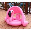 Inflatable Flamingo Seat Ring With Canopy Sunshade Cover Water Play Toy For Kids