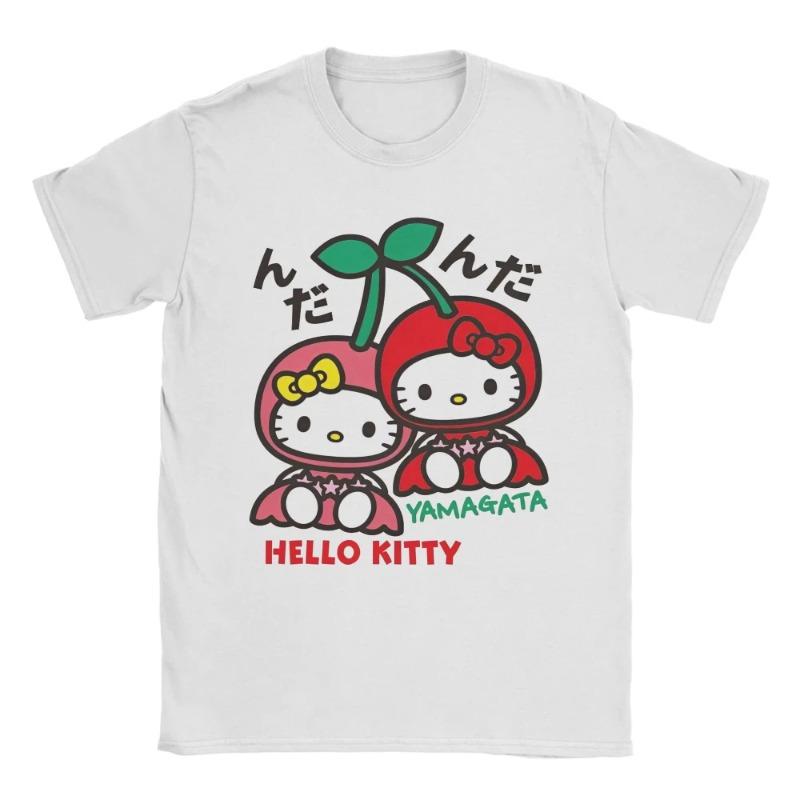 Hello Kitty Cherry Fun Printed Tshirt Suitable for Womens Tshirt Casual Fashion Round Neck Top Cotton Trendy Womens Top