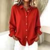 High-end Women's Winter Elegant Solid Color Long Sleeve Shirt