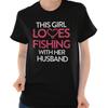 This Girl Loves Fishing With Her Husband Womens Graphic Crewneck T Shirt Tee