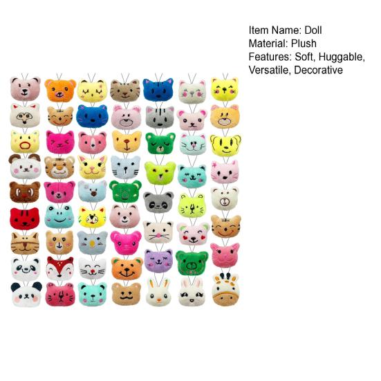50Pcs Mini Stuffed Animals Keychain Claw Machine Toys Carnival Goodie Bags Easter Birthday Gifts for Kids