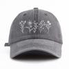 pc Flowers Print Washed Baseball Cap for AdultsMinimalist Retro Style Casual Soft Adjustable Dad Hat Perfect As Gift