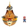 Super Mario Deluxe Bowser's Airship Playset with Mario Action Figure - Authentic In-Game Sounds & Spinning Propellers