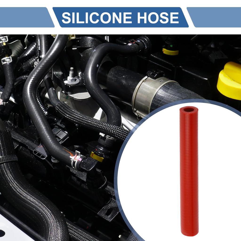 X AUTOHAUX 1 Piece Inner Diameter 14mm/0.55" Length 200mm/7.87" 0 Degree Straight Red Car