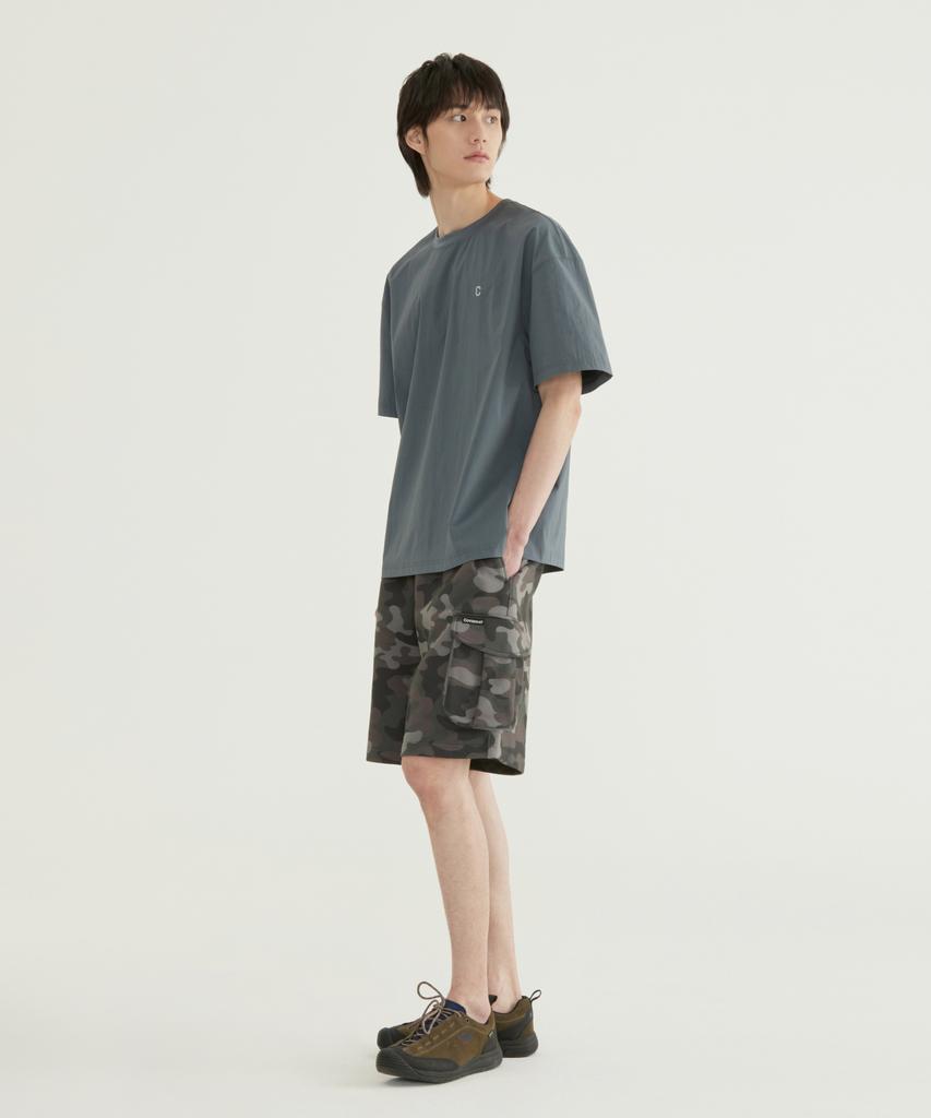 COVERNAT Small C Logo Nylon T-Shirt Charcoal