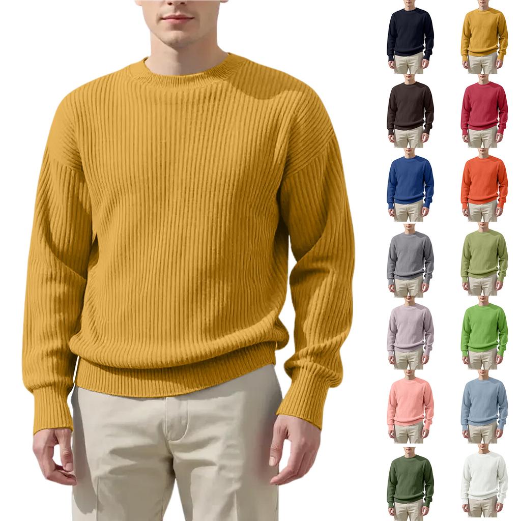 Men's Casual Loose Round Neck Sweater